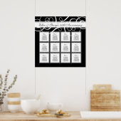 ブラックタイエレガントパーティー12テーブル座席表 ポスター (キッチン)