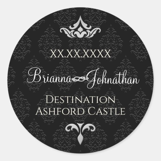 ブラックタイエンベロープステッカー ラウンドシール (正面)