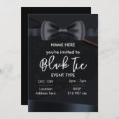 ブラックタイカスタムプの招待状をパーソナライズ 招待状 (正面/裏面)