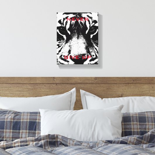 ブラックタイガーとホワイトタイガー与えがアップしやる気を起こさせるない キャンバスプリント (インサイチュ (寝室))