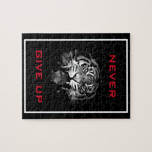 ブラックタイガーとホワイトタイガー与えがアップしやる気を起こさせるない ジグソーパズル (横)