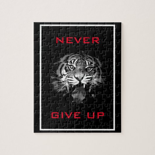 ブラックタイガーとホワイトタイガー与えがアップしやる気を起こさせるない ジグソーパズル (縦)