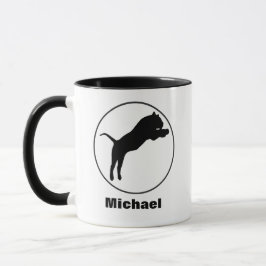 ブラックタイガースケッチインサークルフレームカスタマイズ マグカップ