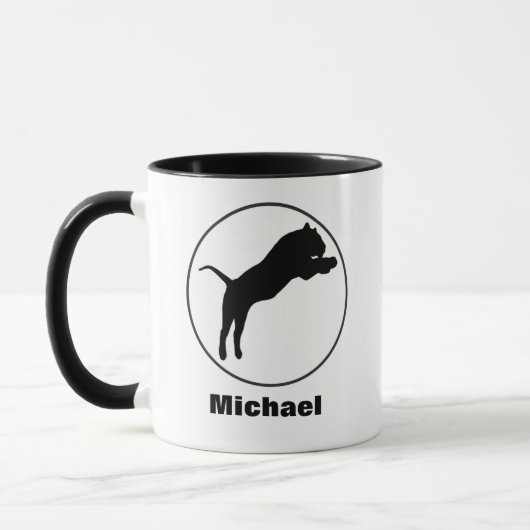 ブラックタイガースケッチインサークルフレームカスタマイズ マグカップ (左)