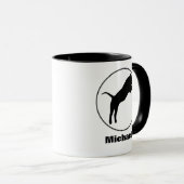 ブラックタイガースケッチインサークルフレームカスタマイズ マグカップ (正面右)