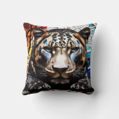 ブラックタイガーモザイクのステンドガラスクッション クッション (裏面)