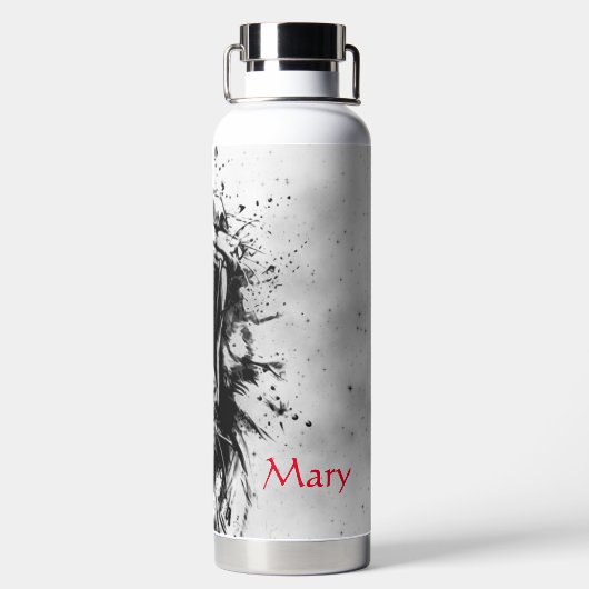 ブラックタイガーTHOR絶縁ボトル名前をカスタムする ウォーターボトル (背面)