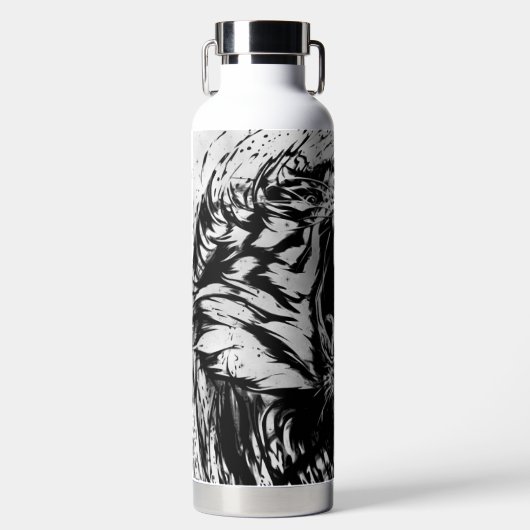 ブラックタイガーTHOR絶縁ボトル名前をカスタムする ウォーターボトル (正面)