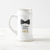 ブラックタイグルームネームトランプのポーカーナイトビアスタイン ビールジョッキ (左)