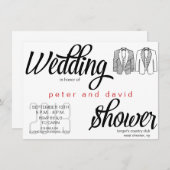 ブラックタイゲイウェディングシャワー招待状 招待状 (正面/裏面)
