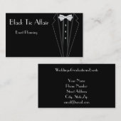 ブラックタイタキシードフォーマルイベント計画 名刺 (正面/裏面)