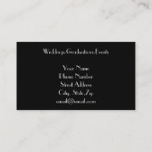 ブラックタイタキシードフォーマルイベント計画 名刺 (裏面)