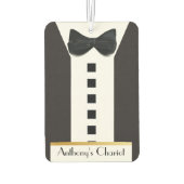 ブラックタイタキシード🎩モノグラおもしろいム カーエアーフレッシュナー (裏面)