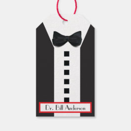 ブラックタイタキシード🎩モノグラおもしろいム ギフトタグ