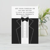 ブラックタイタキシード結婚式招待状 招待状 (スタンド正面)