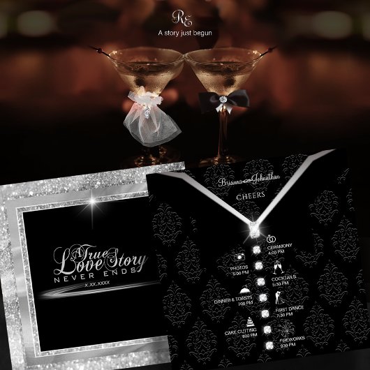 ブラックタイダイヤモンドタイムラインカード 招待状