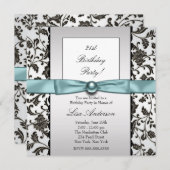 ブラックタイダマスクウーマンバースデーパーティー 招待状 (正面/裏面)