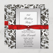 ブラックタイダマスクウーマンバースデーパーティー 招待状 (正面/裏面)