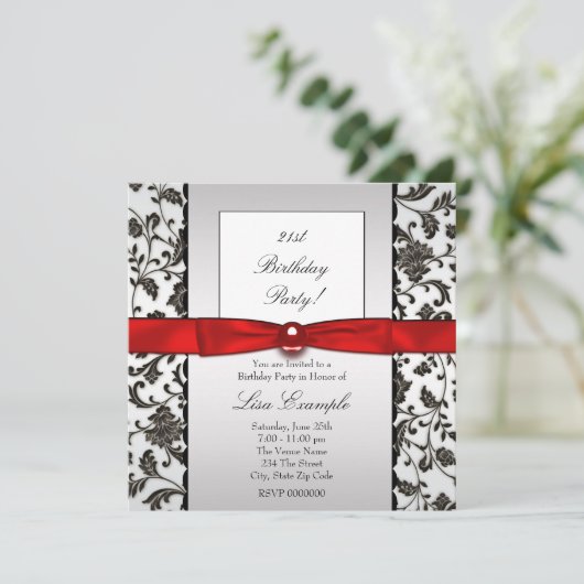 ブラックタイダマスクウーマンバースデーパーティー 招待状 (スタンド正面)