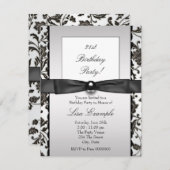 ブラックタイダマスクウーマンバースデーパーティー 招待状 (正面/裏面)