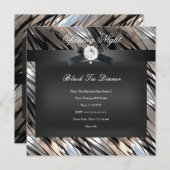 ブラックタイディナーシルバーセピアブラック 招待状 (正面/裏面)