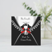 ブラックタイディナーホワイトレッドボウパーティー2 招待状 (スタンド正面)