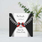 ブラックタイディナーホワイトレッドボウパーティー3 招待状 (スタンド正面)