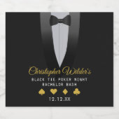 ブラックタイトランプのポーカーナイトバチュラーパーティ ビールラベル (シングルラベル)