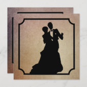 ブラックタイバレンタインダンスパーティの招待状 招待状 (正面/裏面)