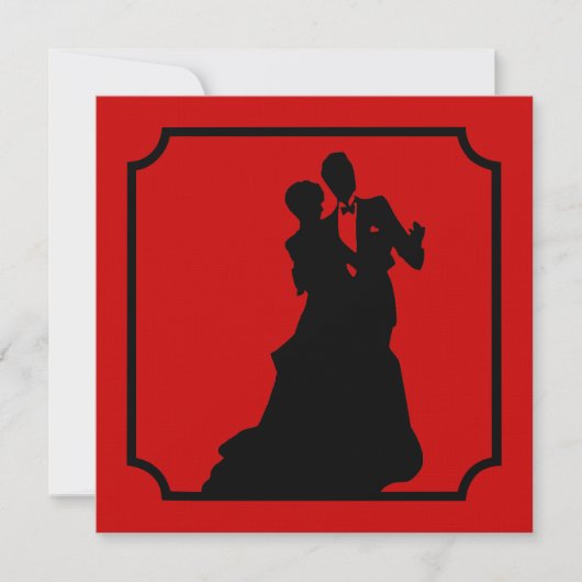 ブラックタイバレンタインダンスパーティの招待状 招待状 (正面)