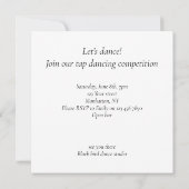 ブラックタイパーティー、ダンスコンペティション、猫 招待状 (裏面)