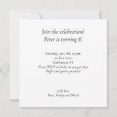 ブラックタイパーティー、犬の誕生日、犬の招待 招待状 (裏面)