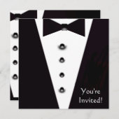 ブラックタイフォーマルイベント招待状 招待状 (正面/裏面)