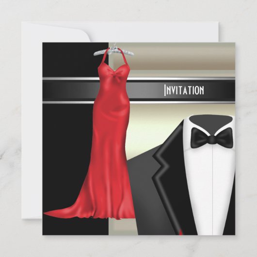 ブラックタイフォーマルチャリティー招待状 招待状 (裏面)