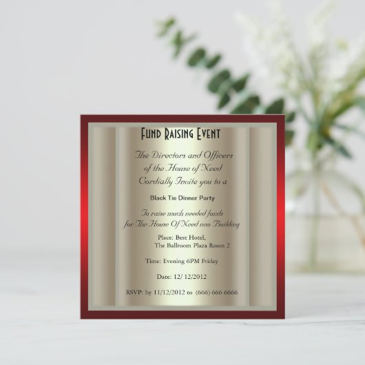 ブラックタイフォーマルディナーパーティの招待状 招待状 (スタンド正面)