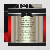 ブラックタイフォーマルディナーパーティの招待状 招待状 (正面/裏面)
