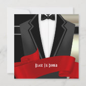 ブラックタイフォーマルディナーパーティの招待状 招待状 (裏面)