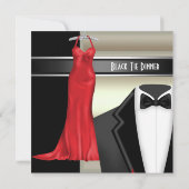 ブラックタイフォーマルディナーパーティの招待状 招待状 (裏面)