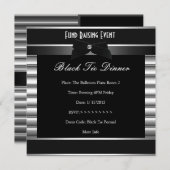 ブラックタイフォーマルメタルストライプ招待状 招待状 (正面/裏面)
