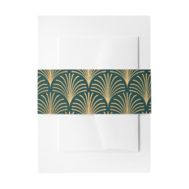 ブラックタイフォーマル金ゴールドアールデコ招待状バンド 招待状ベリーバンド