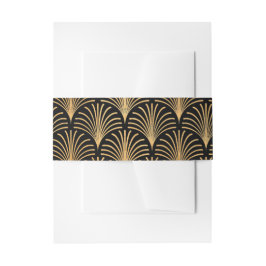 ブラックタイフォーマル金ゴールドアールデコ招待状バンド 招待状ベリーバンド