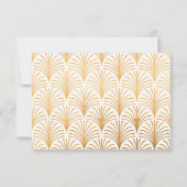 ブラックタイフォーマル金ゴールドアールデコ結婚式RSVP 出欠カード (裏面)