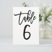 ブラックタイプトレンディーモダンスクリプトテーブル番号6 招待状 (スタンド正面)