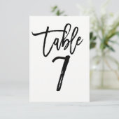 ブラックタイプトレンディーモダンスクリプトテーブル番号7 招待状 (スタンド正面)