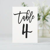 ブラックタイプ おしゃれ モダン スクリプト テーブル ナンバー 4 招待状 (スタンド正面)