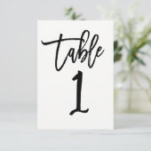 ブラックタイプ トレンディ モダン スクリプト テーブル ナンバー 1 招待状 (スタンド正面)