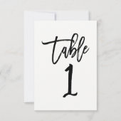 ブラックタイプ トレンディ モダン スクリプト テーブル ナンバー 1 招待状 (裏面)