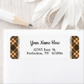 ブラックタイペ格子模様の編集可能差出人住所 ラベル (インサイチュ)