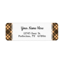 ブラックタイペ格子模様の編集可能差出人住所 ラベル