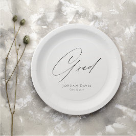 ブラックタイポグラフィおめでとうモダン院生 ペーパープレート